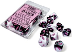 Chessex - Gemini Black-White/Pink 10D10- CHX26269